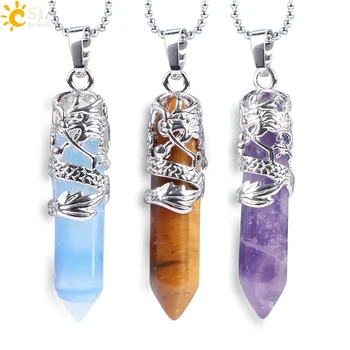 Dragon Necklace Quartz Necklaces Natural Crystal Stone Hexagonal Prism