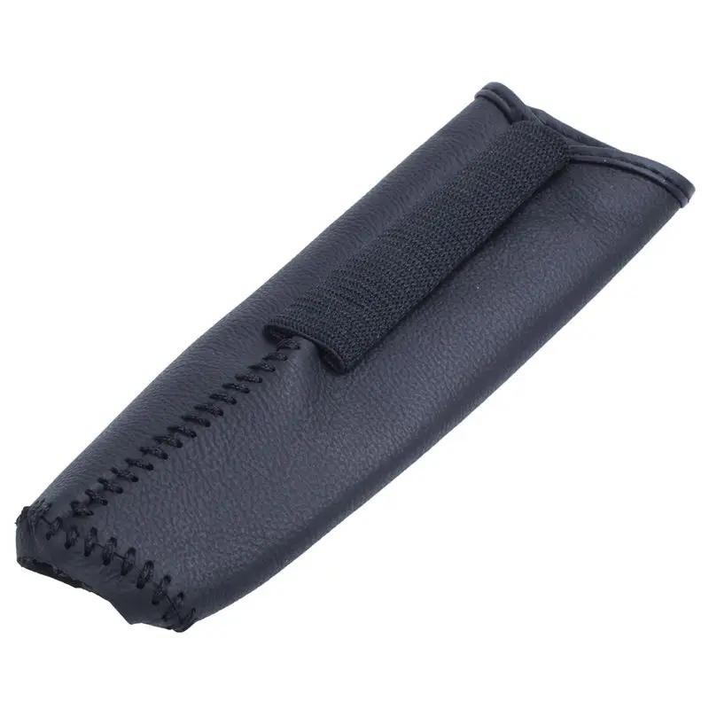 Leather Hand Brake Cover Protective Sleeve For Honda / Accord / Civic 8 Black + black line