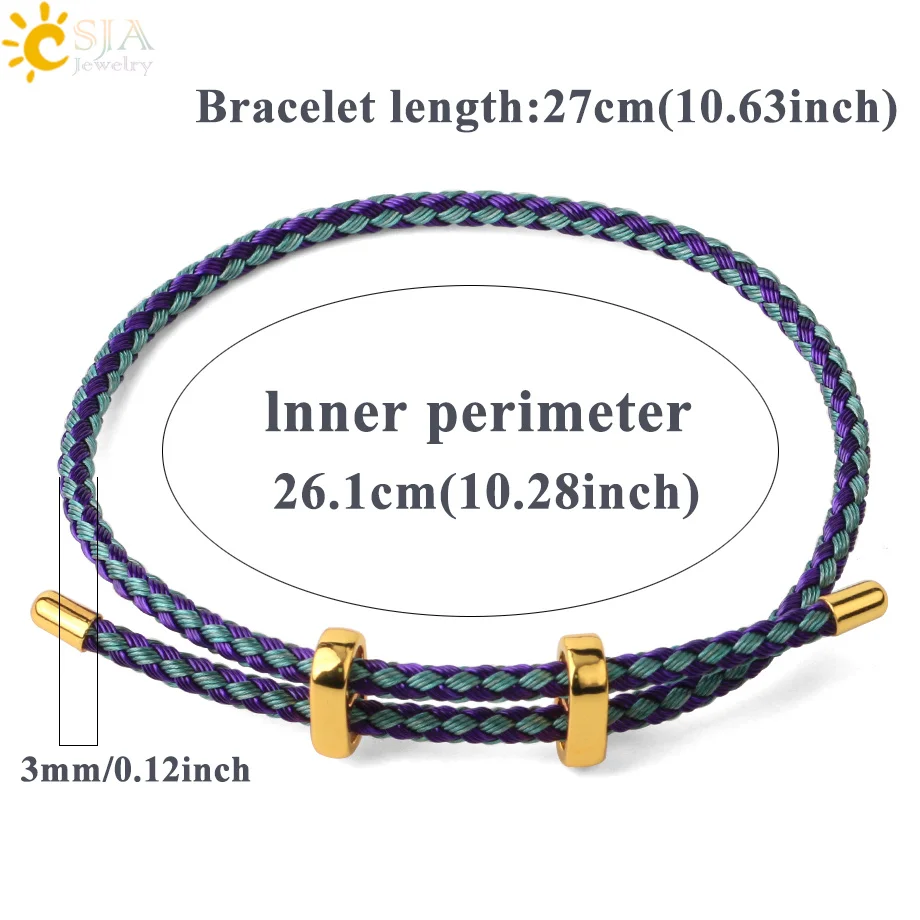 CSJA Bracelet Femme 2020 String Red Thread Bracelets on Hand Braided Rope Stainless Steel Adjustable Jewerly Bijoux Lucky G434