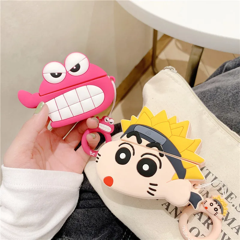 

For AirPods 2 Case 3D Nowara Shnnosuke Cartoon Anime Soft Silicone Cases For Apple Airpods Case Cute Cover Funda Ring