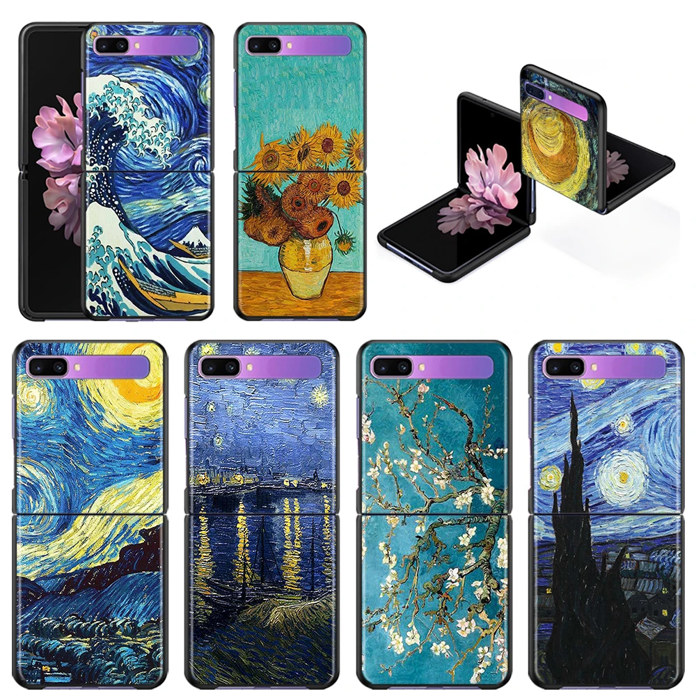 Phone Case For Samsung Galaxy Z Flip3 5G z flip 3 5G zFlip Cover Cellphone Shell Fundas Paintings Starry Night Van Gogh galaxy z flip3 case