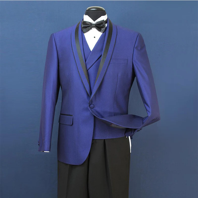 Черные мужские свадебные костюмы жениха одежда из трех частей Tuexdos деловые