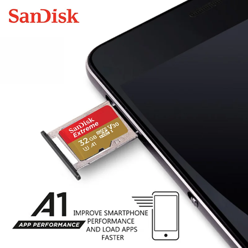 Карта памяти SanDisk Extreme micro SD 64 ГБ класс 10 U3 90 МБ/с./с 32 tf карта|cartao de memoria|32gb cardcartao |