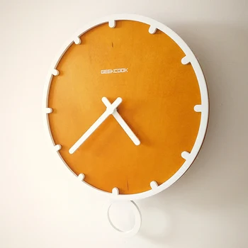

Pendulum Mute Wall Clock Wand Klok Style Home Clock Creative Minimalist Round Modern Living Room Europe L
