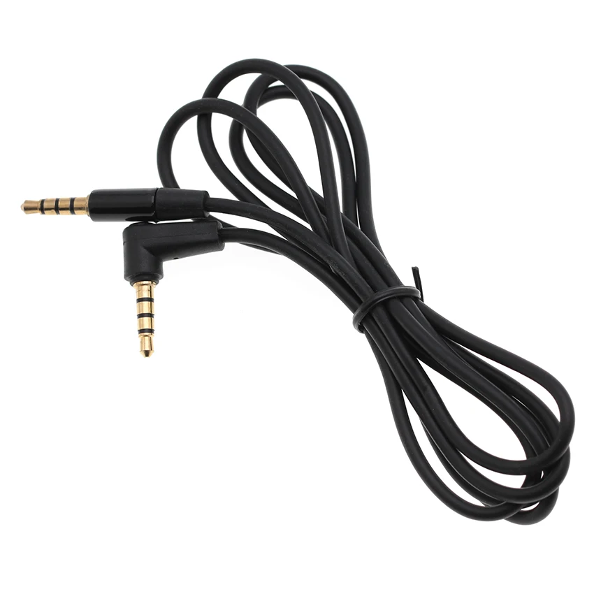 Wholesales 1M Elbow 3 5mm Jack Male to Male Detox Pro Headphone Replacement Audio Extension Cable AUX Cable Black Red 100pcs lot