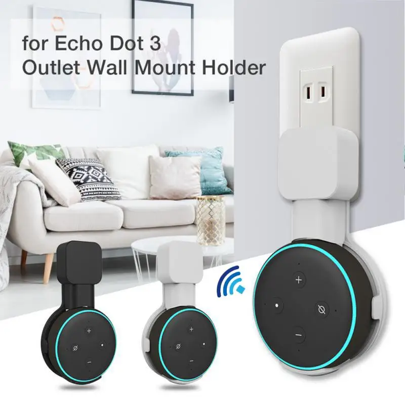 Мини-розетка настенное крепление Стенд Hange для Echo Dot 3-го поколения держатель чехол US Plug-in Mount Stand работа с Amazon Echo Dot