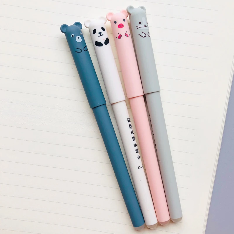 1pc 0.5mm Cat Paw Gel Pen Kawaii Students Stationery Black Ink Pens Cute Pink 