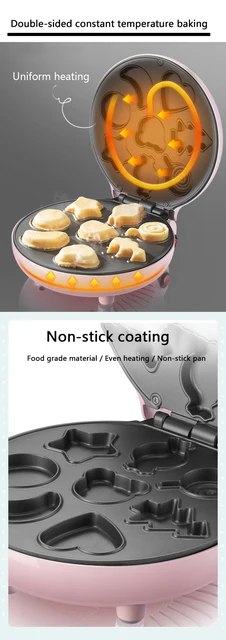 DMWD Automatic Non-stick Electric Cartoon waffle maker muffin pancake maker  Mini Crepe Cooker Multifunction children Breakfast - AliExpress