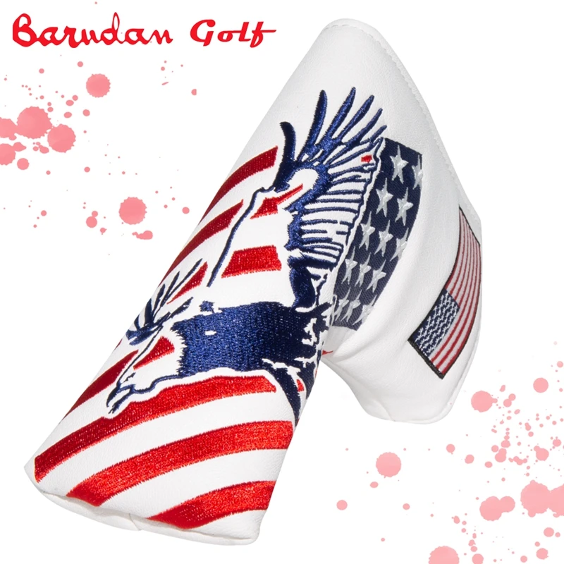 Чехол для клюшки для гольфа флаг США Amarica Golf Blade Putter головные уборы чехол для головки клюшки для гольфа кожаный магнитный чехол с бесплатной доставкой