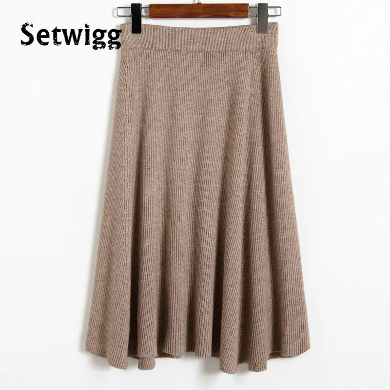 Женская Шерстяная трикотажная Юбка миди с поясом на резинке|midi skirt|autumn skirtmidi skirt