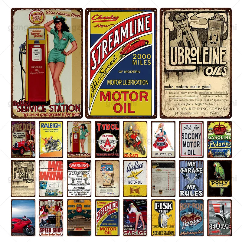 My Garage Rules Vintage Metal Tin Sign Motorcycle Oil Retro Plaque Art Poster Decoration Plate Bar Club Wall Sticker | Дом и сад