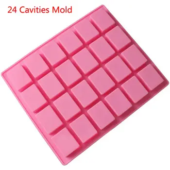 

24 Cavity Mini Muffin Pan Soap Cookies Chocolate Cake Tray Bakeware Rectangle Silicone Mold DIY Tool hot sale