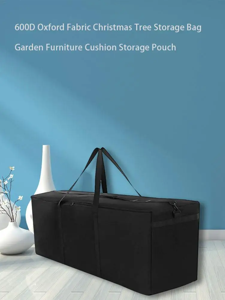 

600D Oxford Fabric Christmas Tree Storage Bag Garden Furniture Cushion Big Storage Pouch Waterproof Organizer Pockets