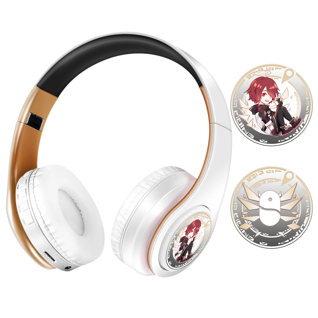 

Anime Arknights Exusiaie Cosplay Bluetooth Headset 5.0 Over-ear Stereo Anime headphones for mobile phone Tablet PC IOS ANDROID