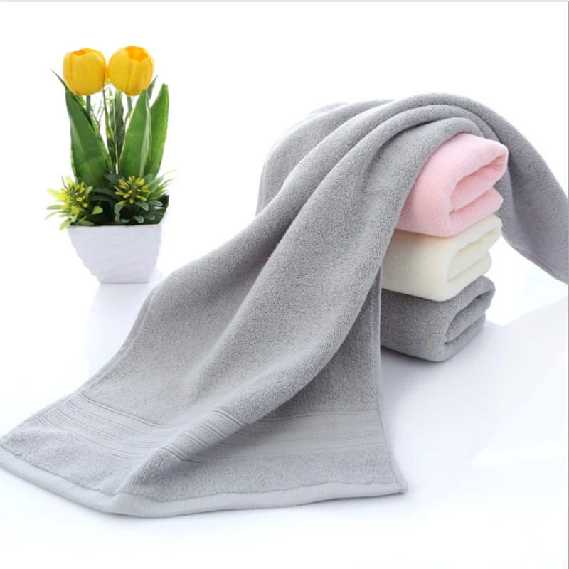 JAYQUERING New Thicken Soft Solid Color Adult Face Towel 35*73 Quick-Dry Hand Towel Cotton Towels Bathroom