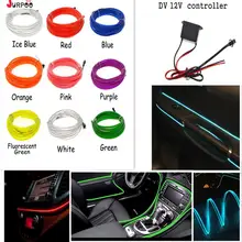 5 м, 10 цветов, неоновый автомобильный светильник EL Wire, светильник для танцевальной вечеринки, JURPOO, гибкая декоративная лампа, Светодиодная лента с 12 В постоянного тока