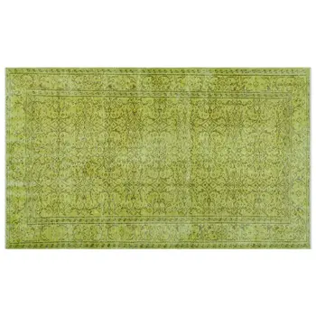 

Handmade Green Vintage Overdyed Turkish Area Rug 143x249 Cm-4'8''X8'2''