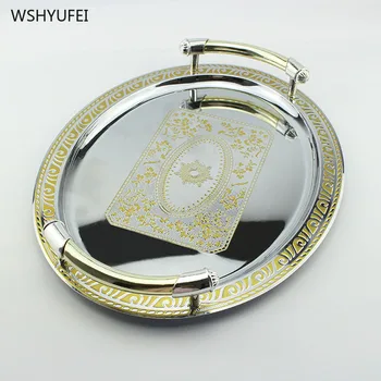 

Direct sales of new high-grade gold is not easy to break Western food hotel cake bakery jewelry special pattern display tray