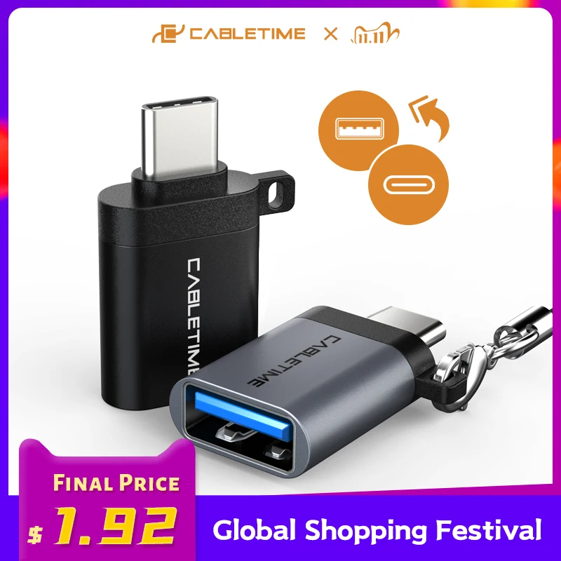 

CABLEIME Type C OTG Adapter USB3.0 A Female to Type-C Adapter Charging & Sync Converter for Mobile Phones Laptops Tablets C011