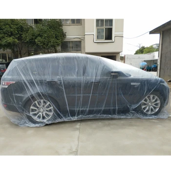 

Disposable Car Cover Waterproof Transparent Plastic Dustproof Cover Car Rain Covers BY-004