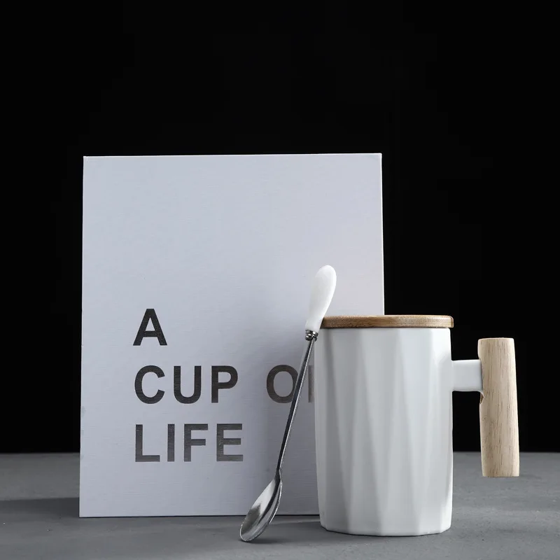 Керамическая кофейная кружка с крышкой и ложкой tazas de ceramica creativas кофейные кружки