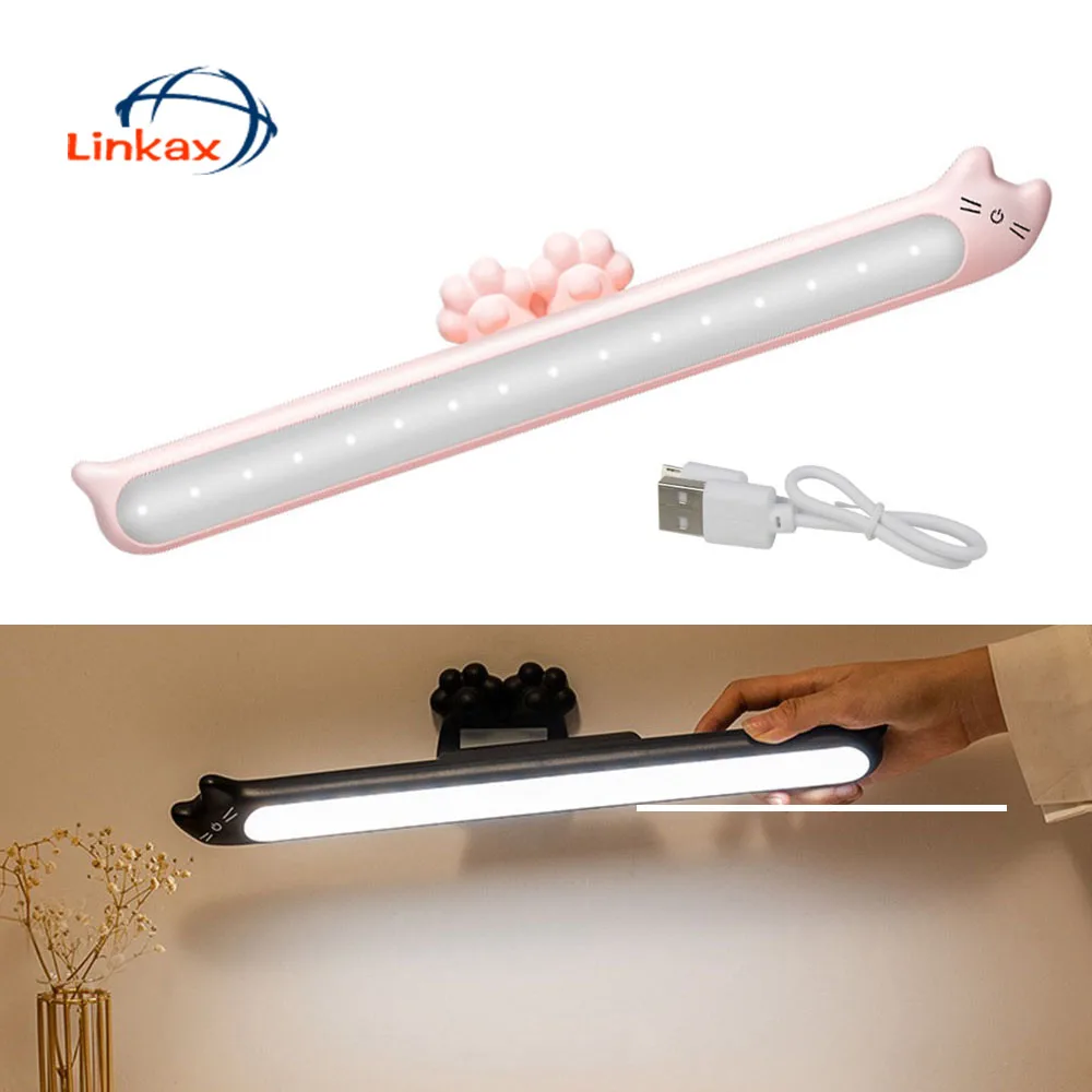 Светодиодная подсветка под шкаф в форме кошки питание от USB/перезаряжаемый