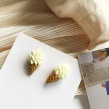 Новые ювелирные изделия Симпатичные забавные мороженое Симпатичные серьги-гвоздики для женщин ювелирные изделия полимерные серьги для молодых девушек студенческие подарки