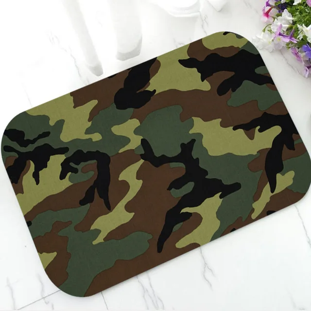 Throw Rug for Living Room Bathroom Home Nursery Decor 36.2 Round Area Rug Army Camouflage Pattern Floor Mat Absorbent Entryway Doormat Non-Slip Washable Circle Carpet 
