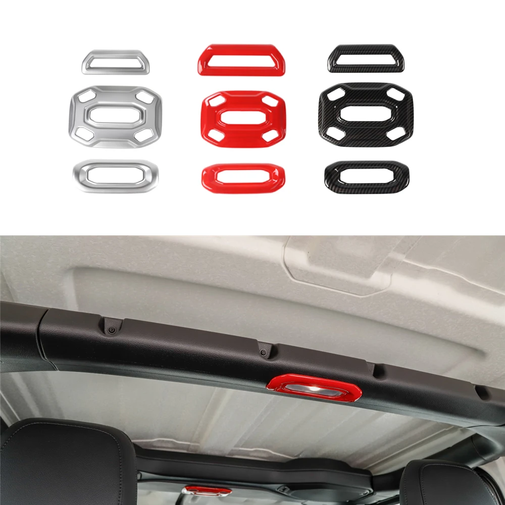 Roof Reading Light Lamp Decoration Cover Sticker for Jeep Wrangler JL 2018 2019 2020 2021 2022 Car Accessory ABS Carbon Fiber | Автомобили