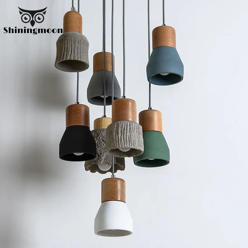 

Modrn Little Pendant Lights Lustre Pendente Creative Clay Lampshade E27 Retro Pendant Lamp Dining Room Kitchen Hanging Lamps