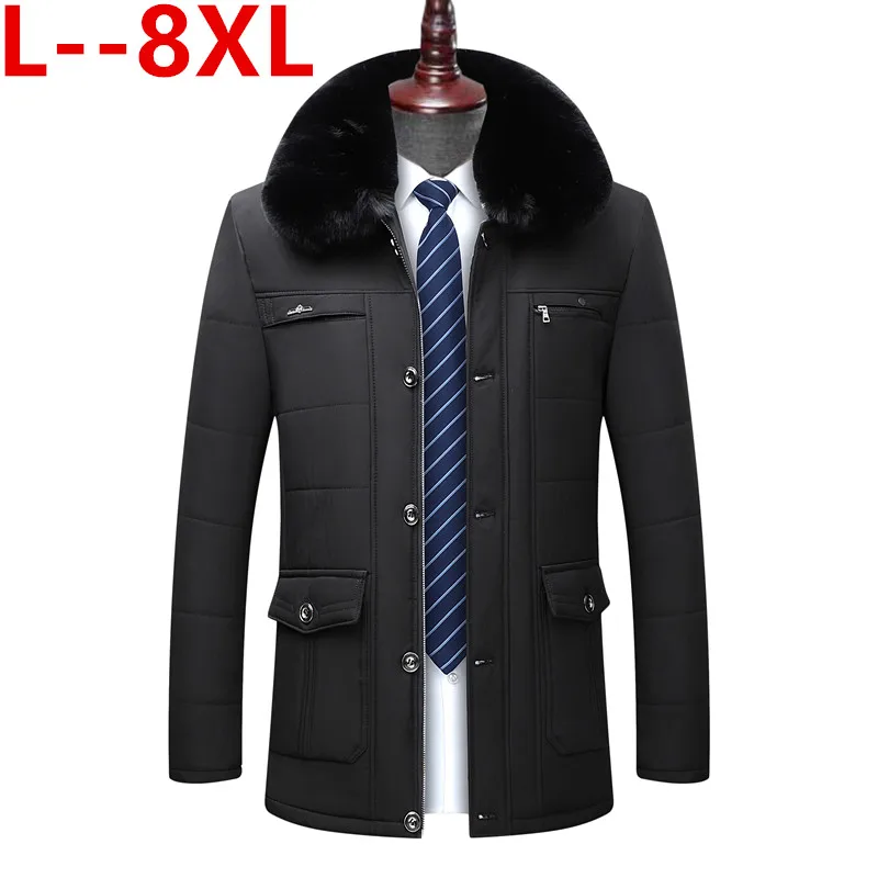 Зимняя Мужская парка с флисовой подкладкой размеры до 5XL | одежда