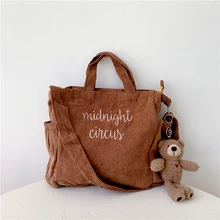 

Tote Bag for Women 2021 Crossbody Bag Shopper Bag Girls Fashion Casual Embroidered Letters Multipocket Corduroy Designer Handbag