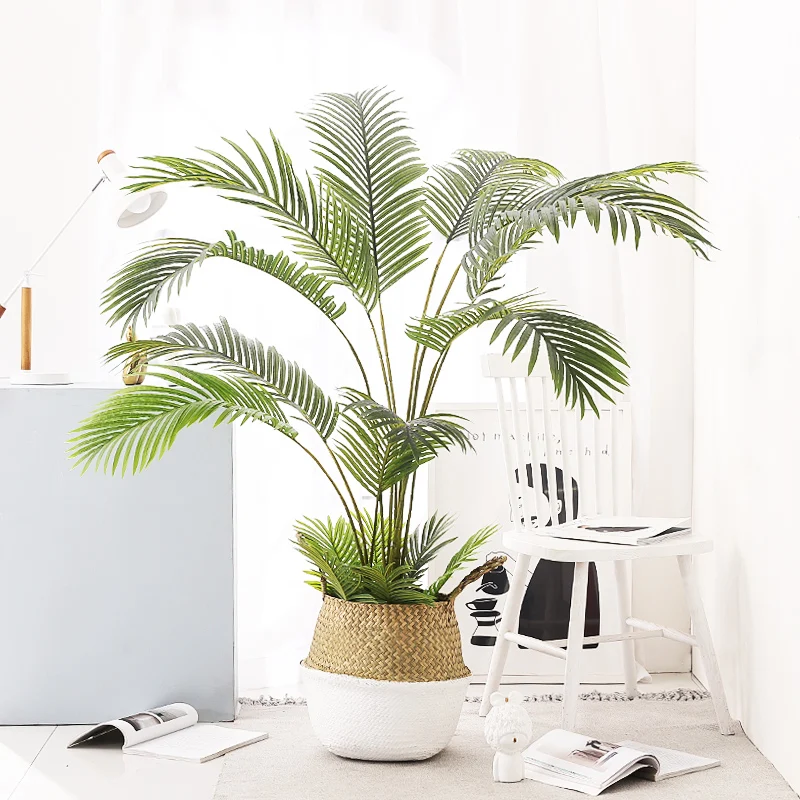 

90cm Tropical Palm Tree Large Artificial Plants Fake Palm Leaves Plastic Coconut Tree High Quality Plants For Home Wedding Decor