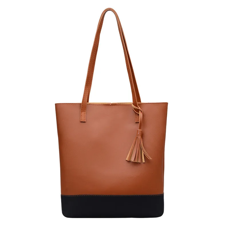 

Women's Bag 2019 Spring New European And American Bucket Color Tassel Shoulder Handbag