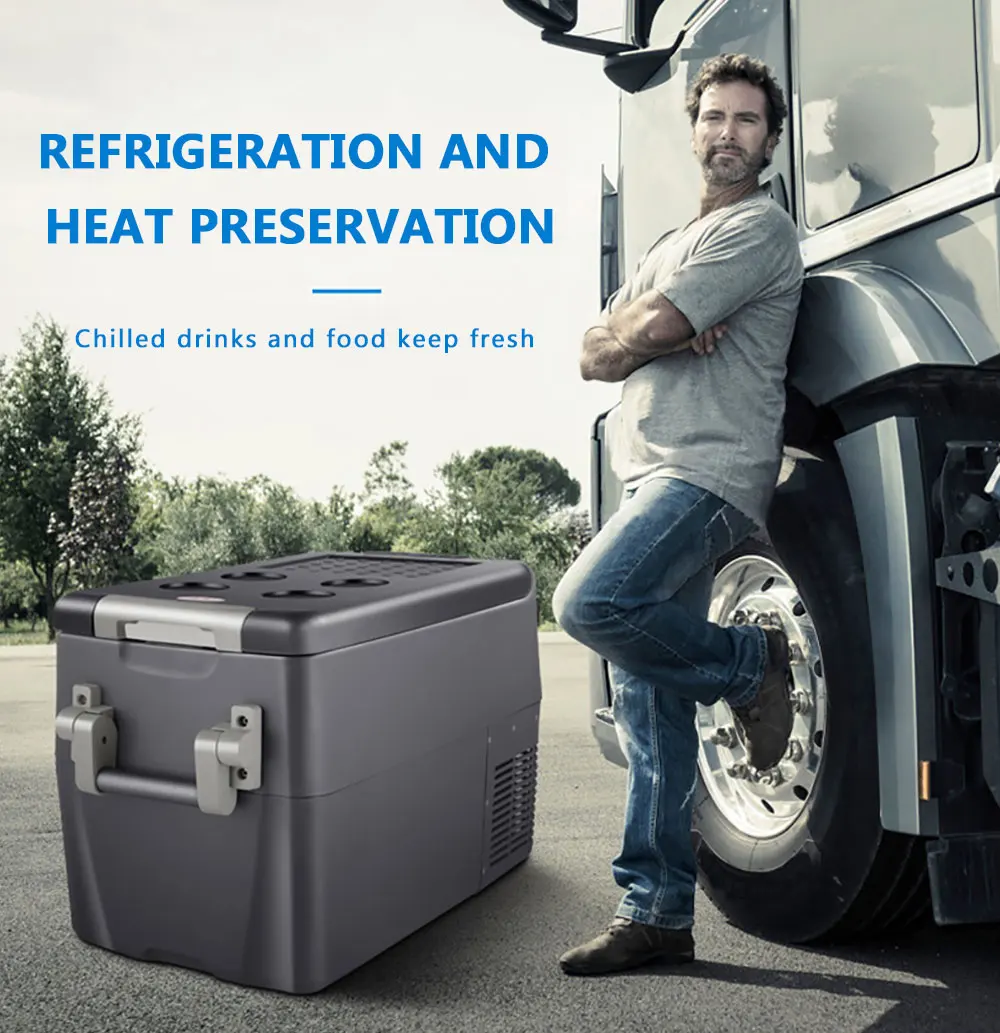 Durable On-Board Car Refrigerator 50-Liter  Compressor Auto Fridge Refrigeration Insulation for Home Outdoor Camping Fishing mini travel fridge