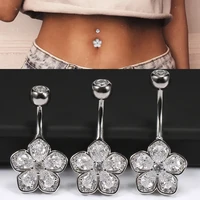 Flower Navel Belly Button Piercing Rings Bulk 925 Sterling Silver Body Jewelry For Women Fine Summer Accessories Romantic Gift 1