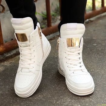 

2019 Winter Boots Men Waterproof Leather Boots Men High Top Shoes White Winter Footwear Lace-Up Casual Shoes Man Plus Size 45