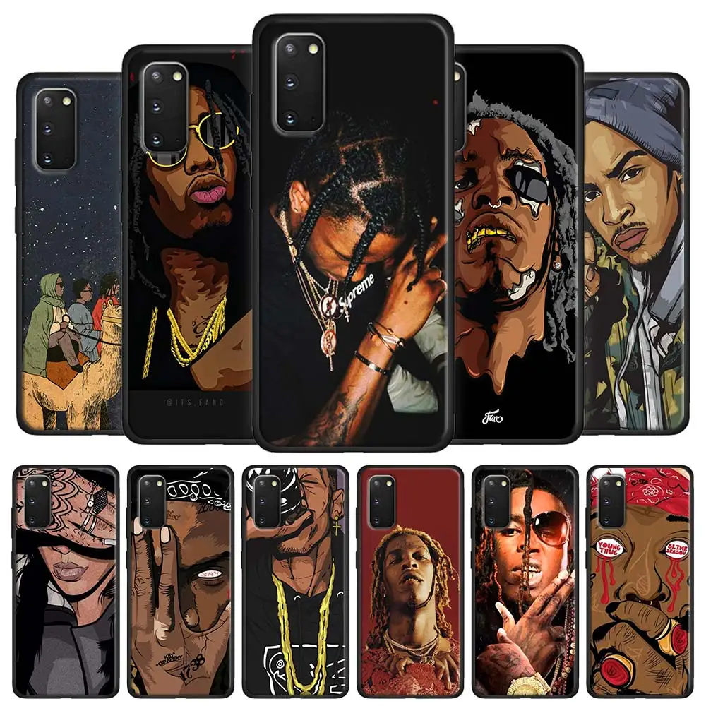 Чехол Migos x Young Thug для Samsung Galaxy S10 S20 S7 S8 S9 S10e Lite Note 8 9 10 Plus 20 ультратонкий черный