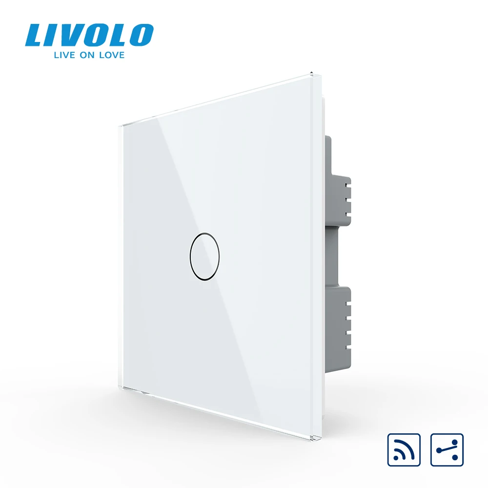 Livolo UK B6 standard interupter 2ways Wall Light Touch Switchsquare backremote wireless controlthrough 2way switch