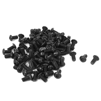 

M4 x 8mm Alloy Steel Hex Bolt Socket Head Cap Screws Black 100 Pcs