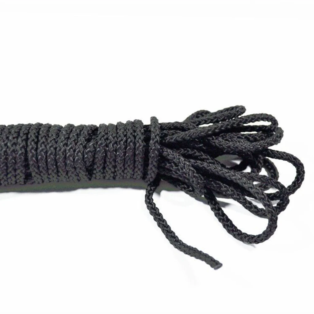 Black Double Braided Nylon Dock Lines Boat Lines Ropes for Mooring Boats, 9mx4mm