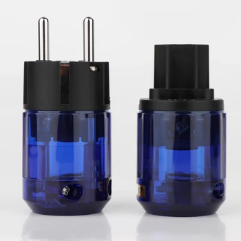 

P037E+C37 Rhodium plated EU power connector IEC female connector