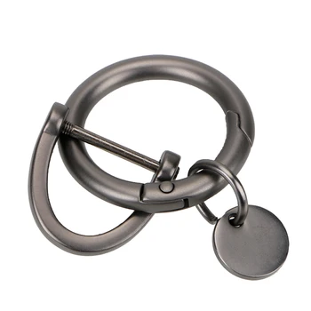 

LEEPEE Personalized Men Gift Classic Interior Accessories Metal Key Rings Thick Rod Car Keychain D Shape Horseshoe Key Holder