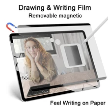 Film pour écrire sur papier pour Lenovo Tab P11/Pro/Plus, 11, 11.5 pouces, 2021, P12, 12.6, protecteur d'écran de dessin magnétique mat, amovible