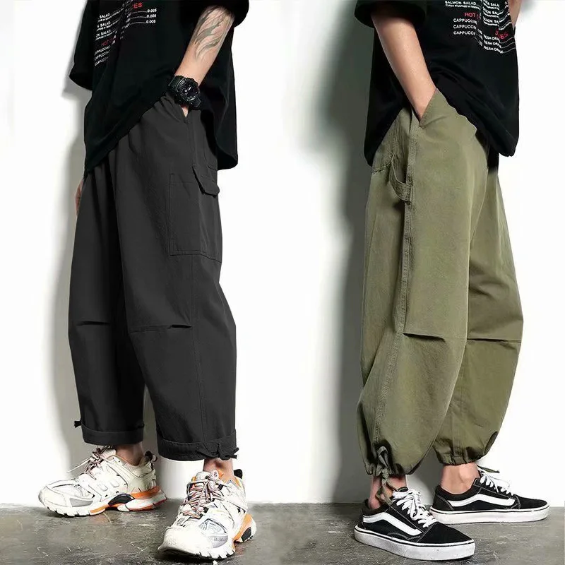 Фото Хип-Хоп Уличная одежда мужские шаровары модные брюки-карго в японском стиле