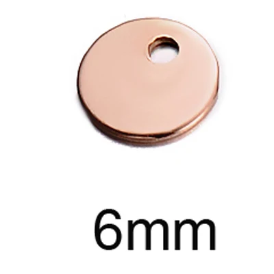 6mm rose gold 8 мм, 10 мм, 12 мм из 50 шт. серебряный и золотой тон из нержавеющей стали пустые штамповочные бирки ID Dog бирки для логотипов не выключают цвет - Color: 6mm rose gold
