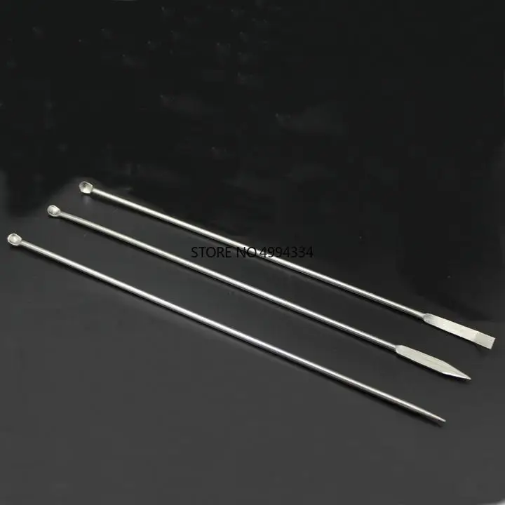 

3set/lot (9pcs) 3*1 220mm Stainless steel medicinal small scraping knife spoon ladle for Laboratory