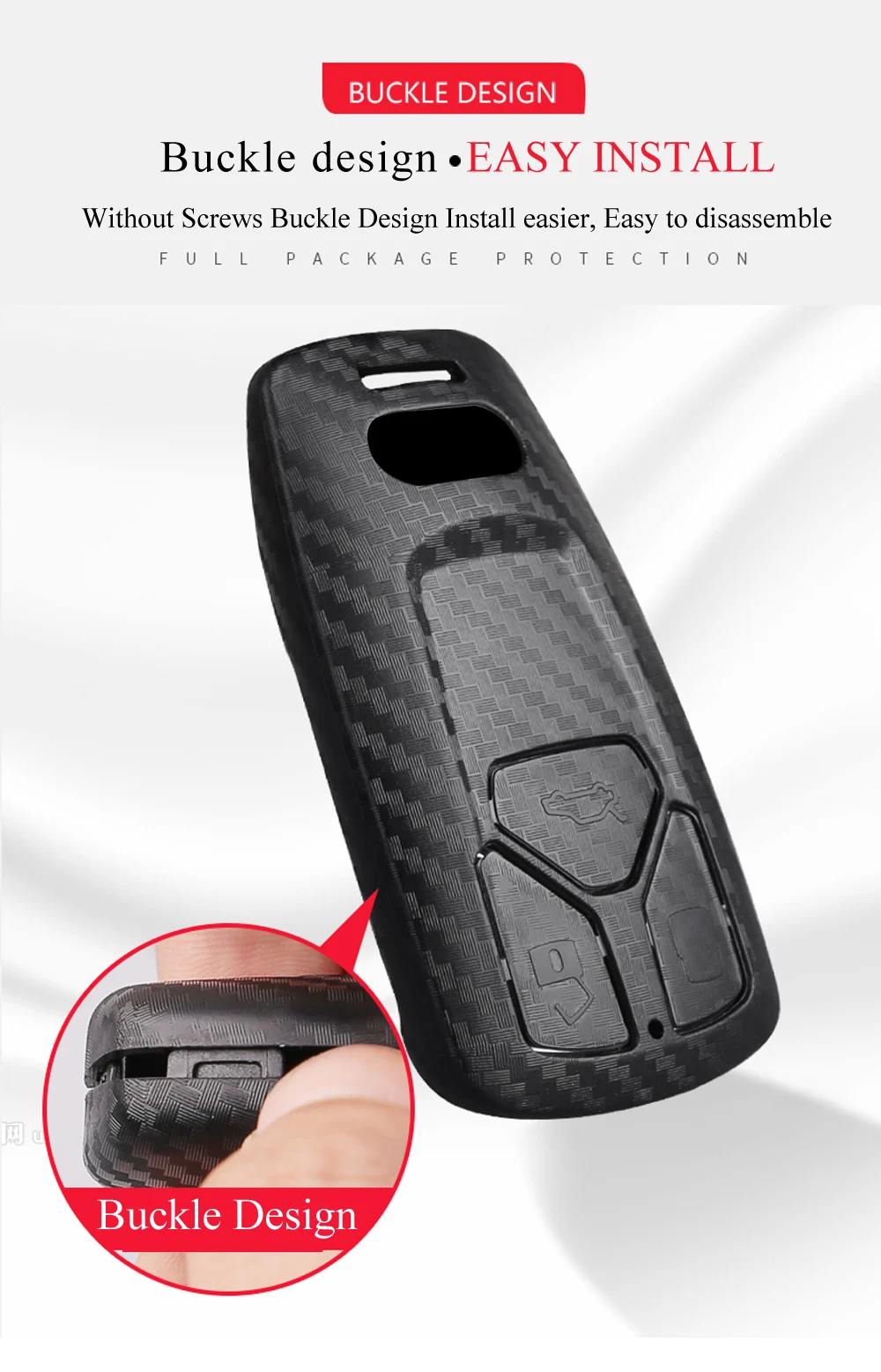 Keyforkess Car styling per Audi A6 RS4 S5 A3 Q3 Q5 S3 A4 Q7 A5 TT 2018 Car Key Bag Cover ABS decorazione custodia protettiva - Hb7f7c2cddb1e4849bbb1ea6e43bdd18dL