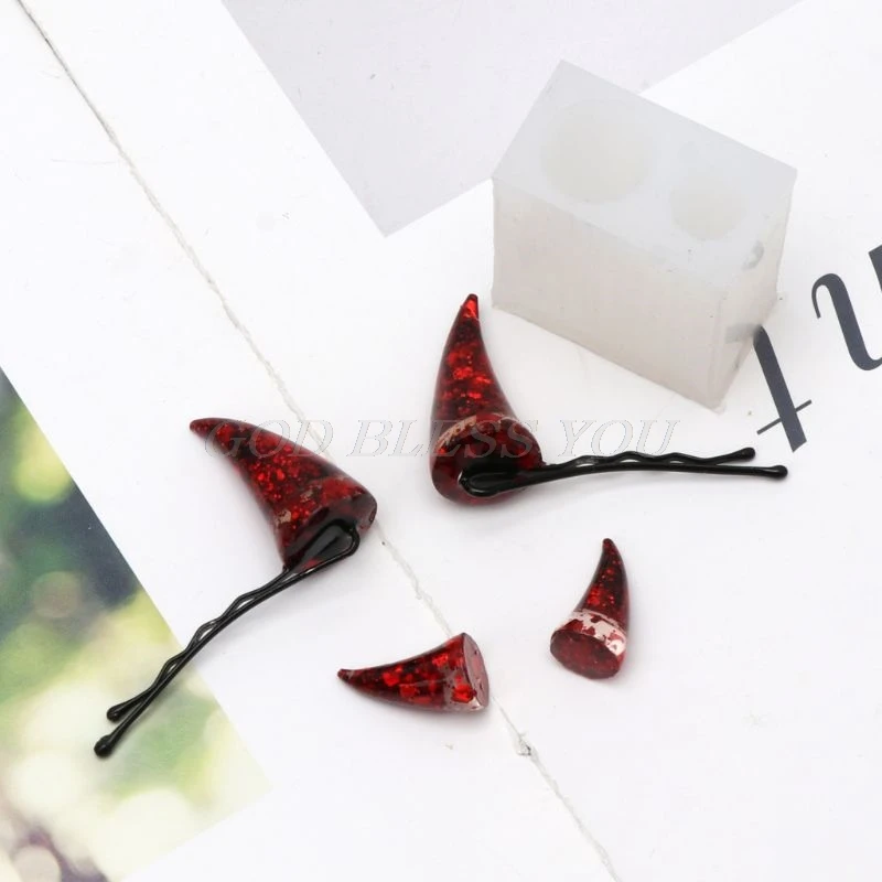 Cute Devil Horns Hair Clips Resin Molds Epoxy Mould Jewelry Making Tools Drop Shipping | Дом и сад