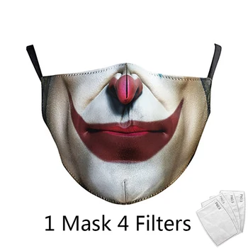 

Color Cosplayer Big Mouth Series Skull Face Mask 3D Printing Fabric Mask PM 2.5 Filter Dust Mouth-Muffle fashion Reusable Mask